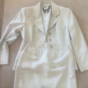 Vintage Y2k DKNY Women's Light blue Blazer and Skirt Set